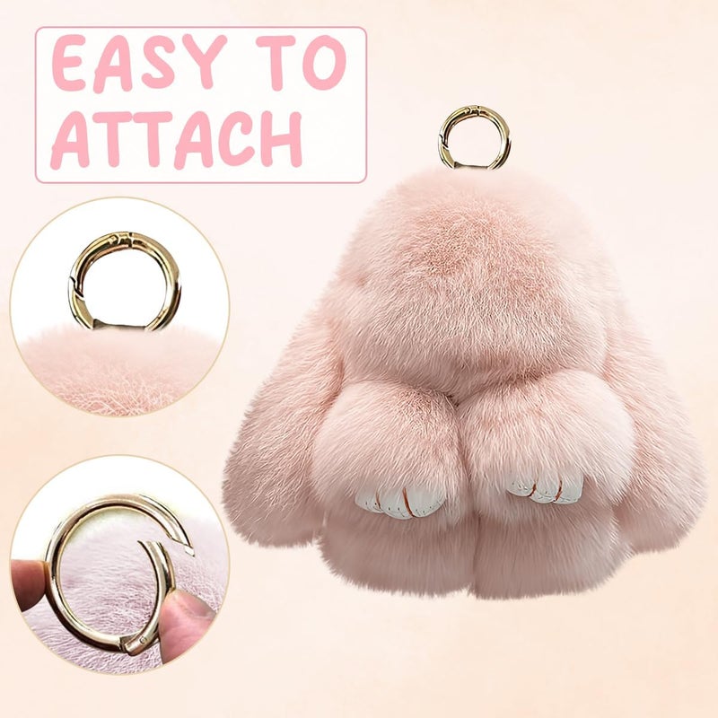 Lucift Bunny Keychain, Bunny Keychain with Tin,Bunny Handmade Soft Bunny Keychain for Christmas Gifts, Bags and Keys - Image 2